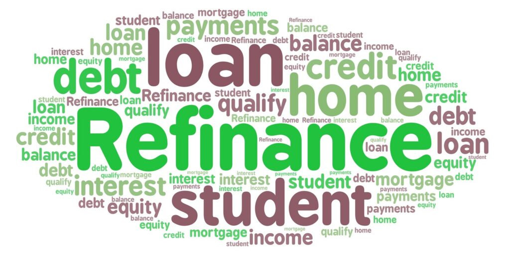 Word cloud with ‘refinance’ at the center