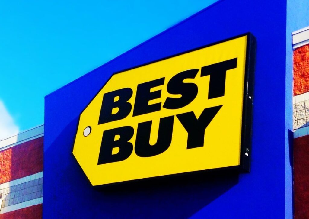 Large signage outside a Best Buy store