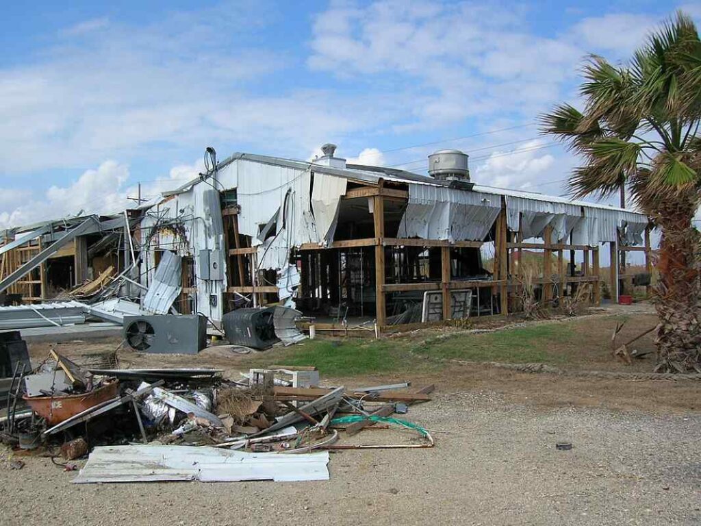 Hurricane Ike damage in Sabine Pass, Texas