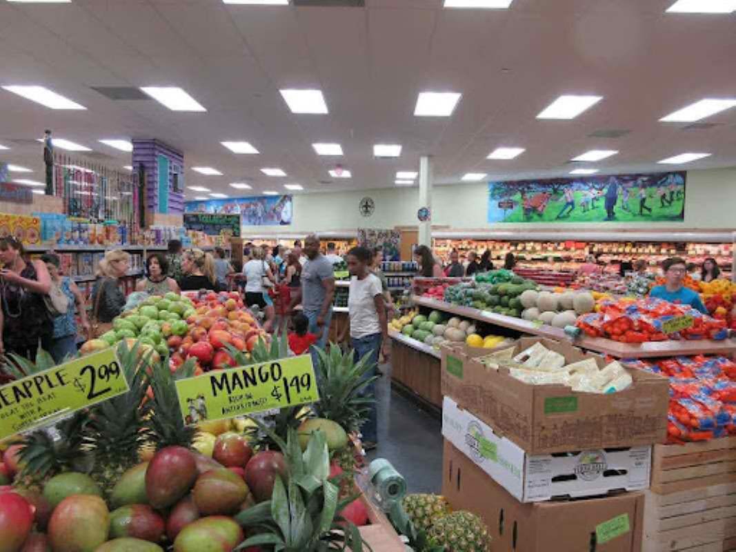 Shoppers at a Trader Joe's outlet 