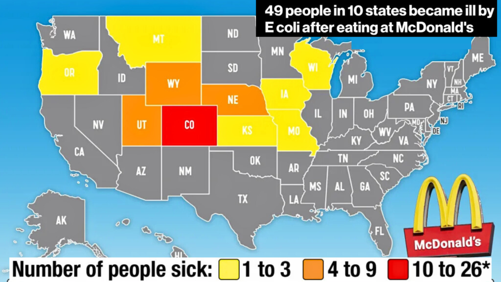 A View of McDonald's E. Coli Outbreak Affected States