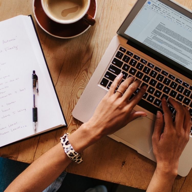 An image of a person writing