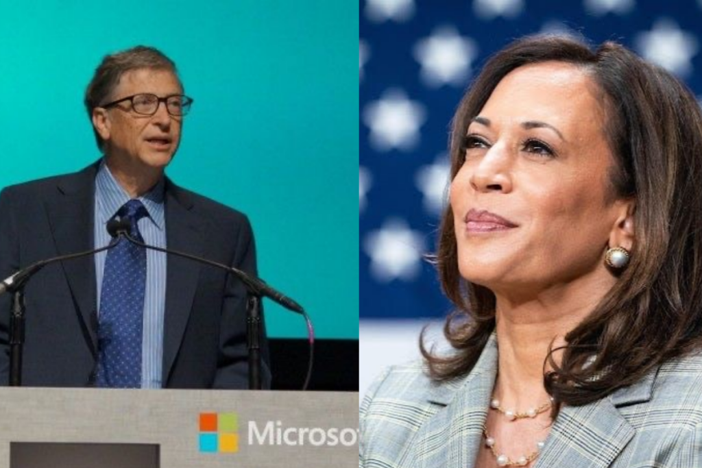 An image of Bill Gates and Kamala Harris