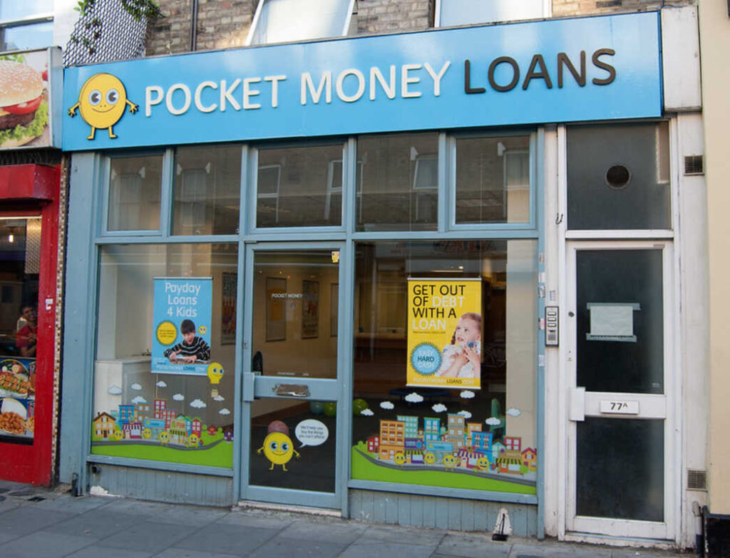 Facade of a payday loan lender