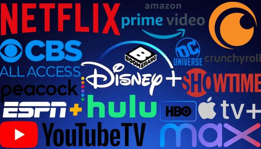 Logos of various streaming services