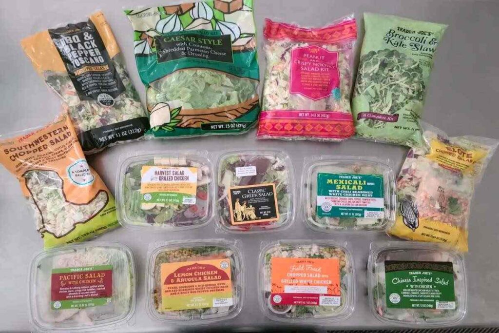 Different variants of salad kits