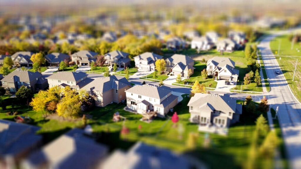 Residential buildings in the suburb