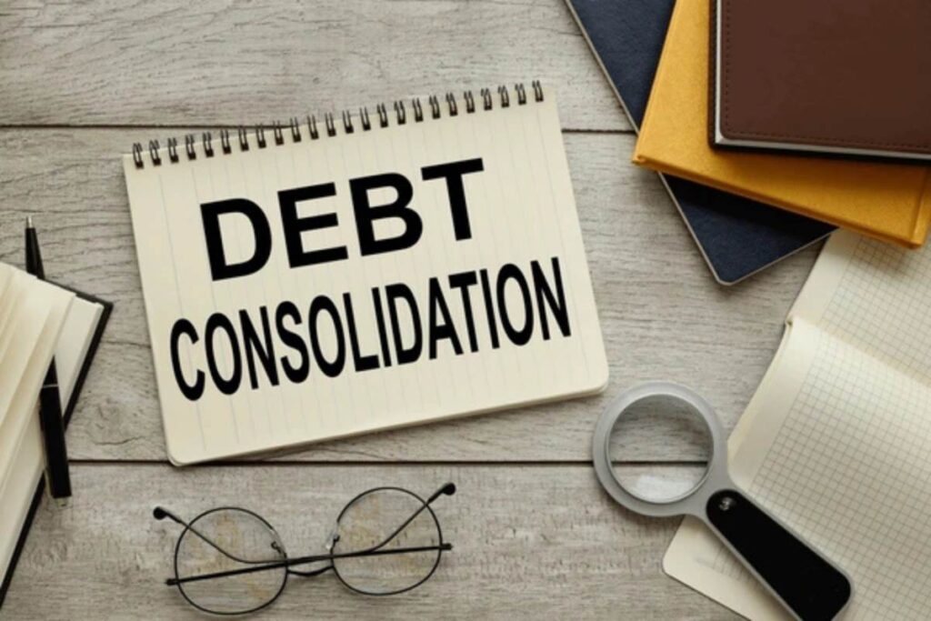 "Debt Consolidation" written on notepad