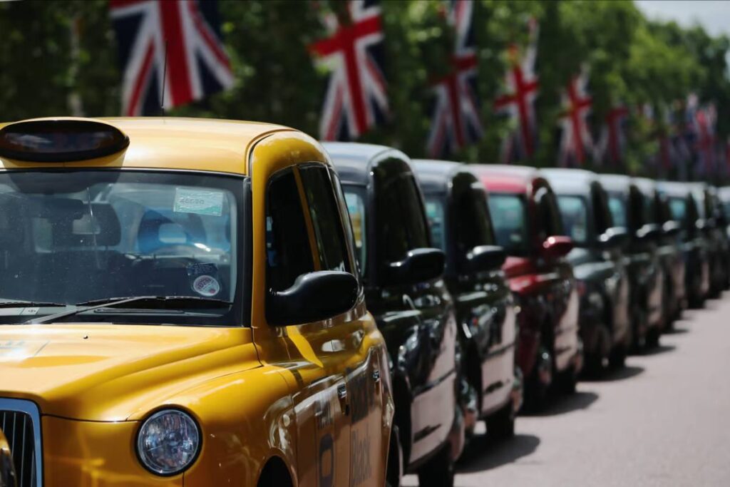 A line up of cars in the UK