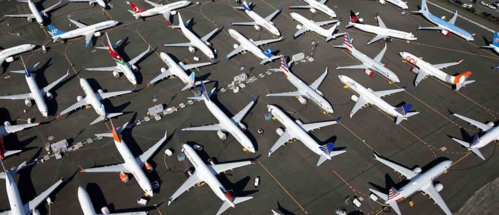 Fleet of jetliners