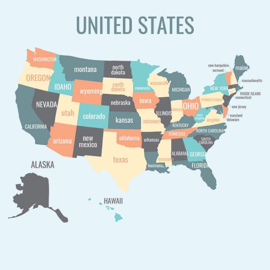 An image of the map of United States