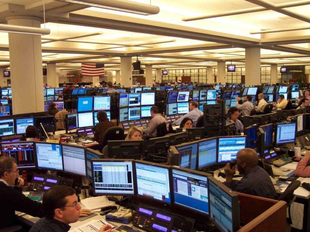 A hedge fund trading floor