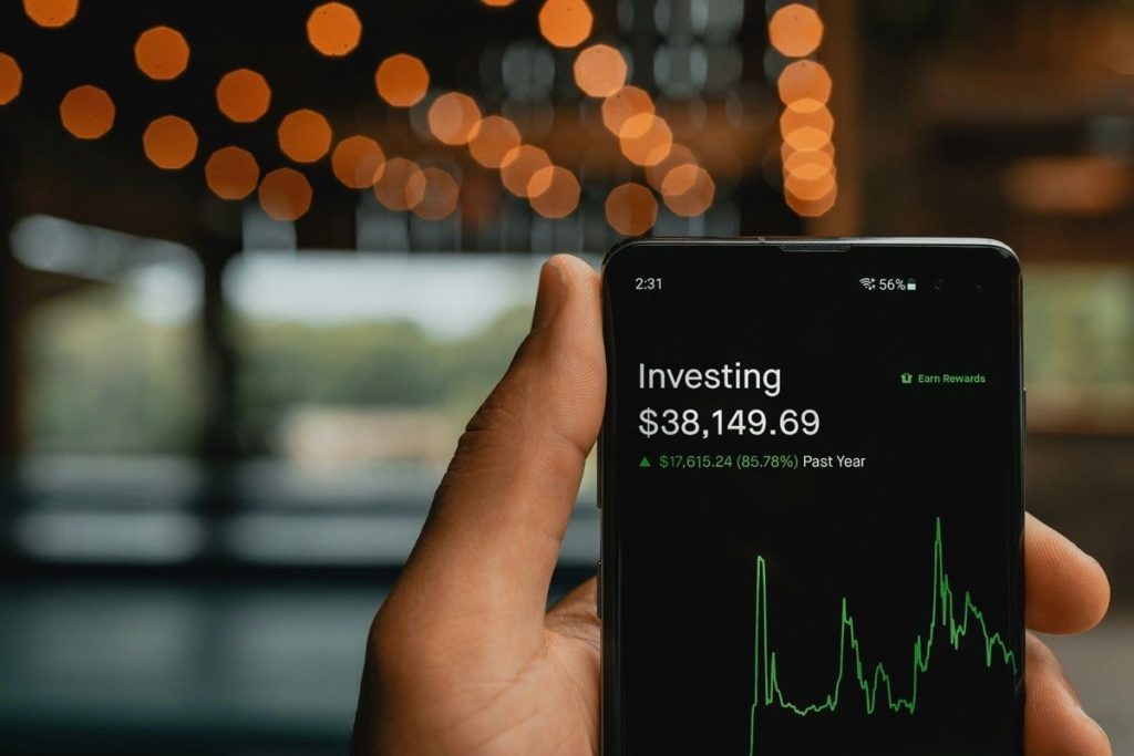 Investment app on a phone